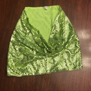 Green sequined neck scarf